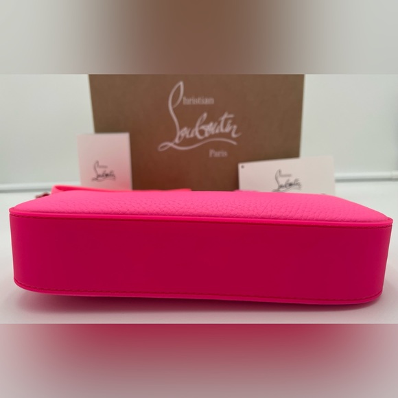 ❌SOLD❌$1490 NEW NWT Christian Louboutin Calfskin Loubi la Mini Pink Shoulder Bag - Picture 11 of 16